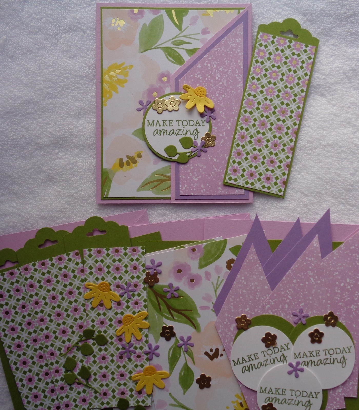 Stampin Up! Card Kit & Bookmark LOVELY & BEAUTIFUL DSP Sweet MAKE TODAY AMAZING