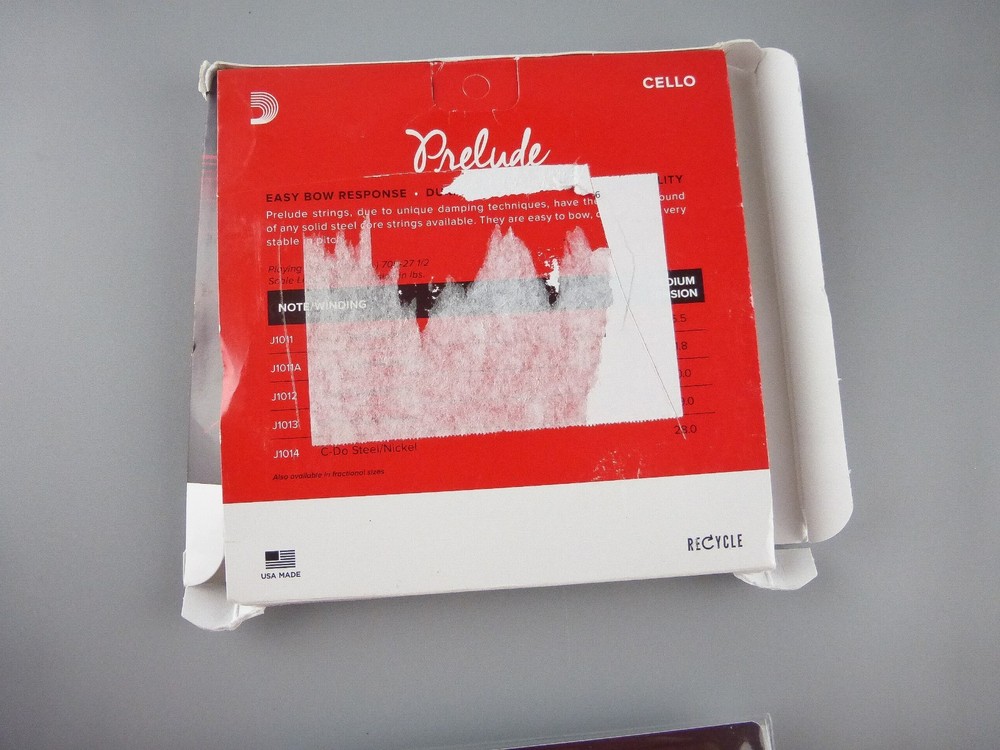 D'Addario Prelude Cello String Set, 4/4 Scale, Medium Tension - New
