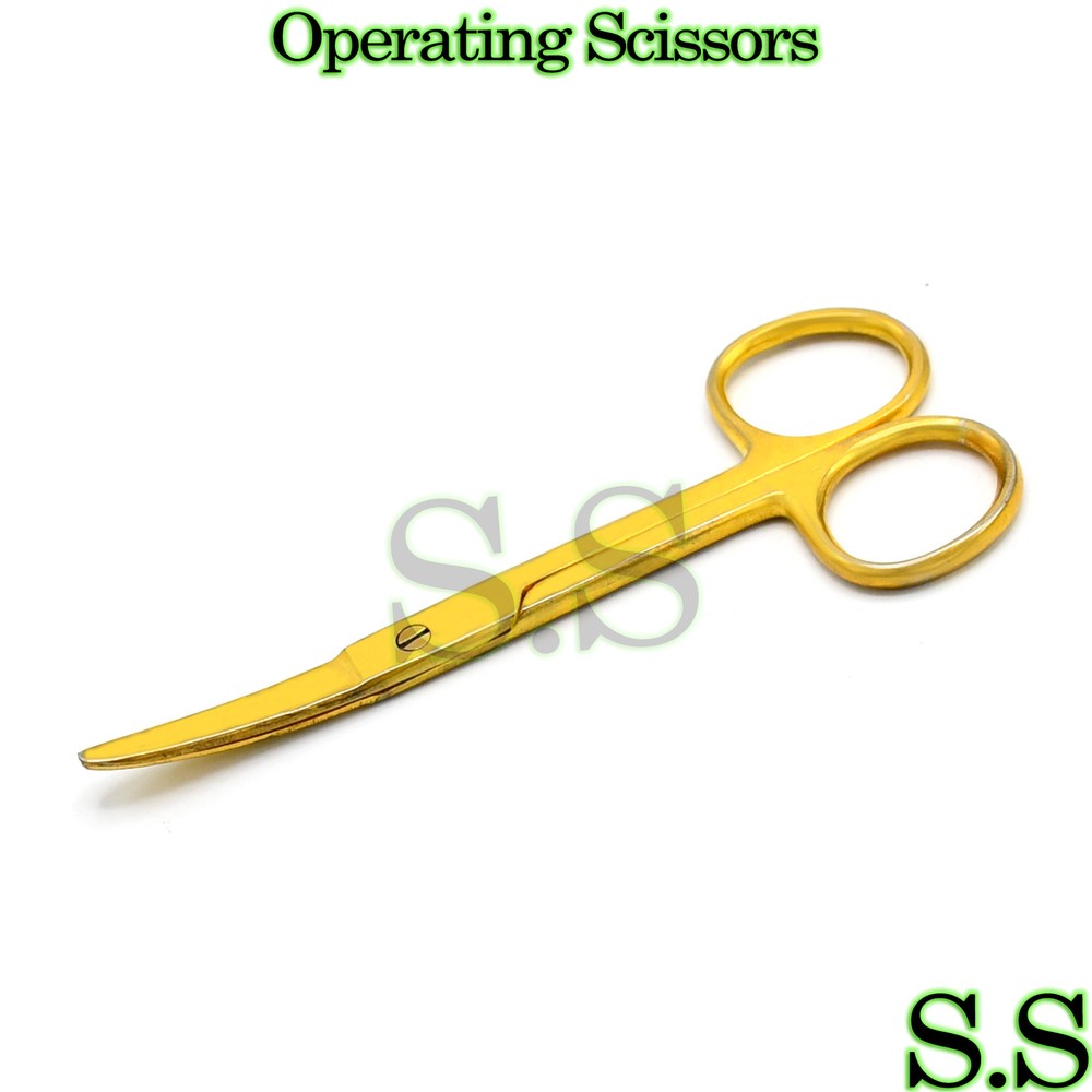 Operating Scissors Blunt-Blunt 4.5" Curved Full Gold Surgical Instruments