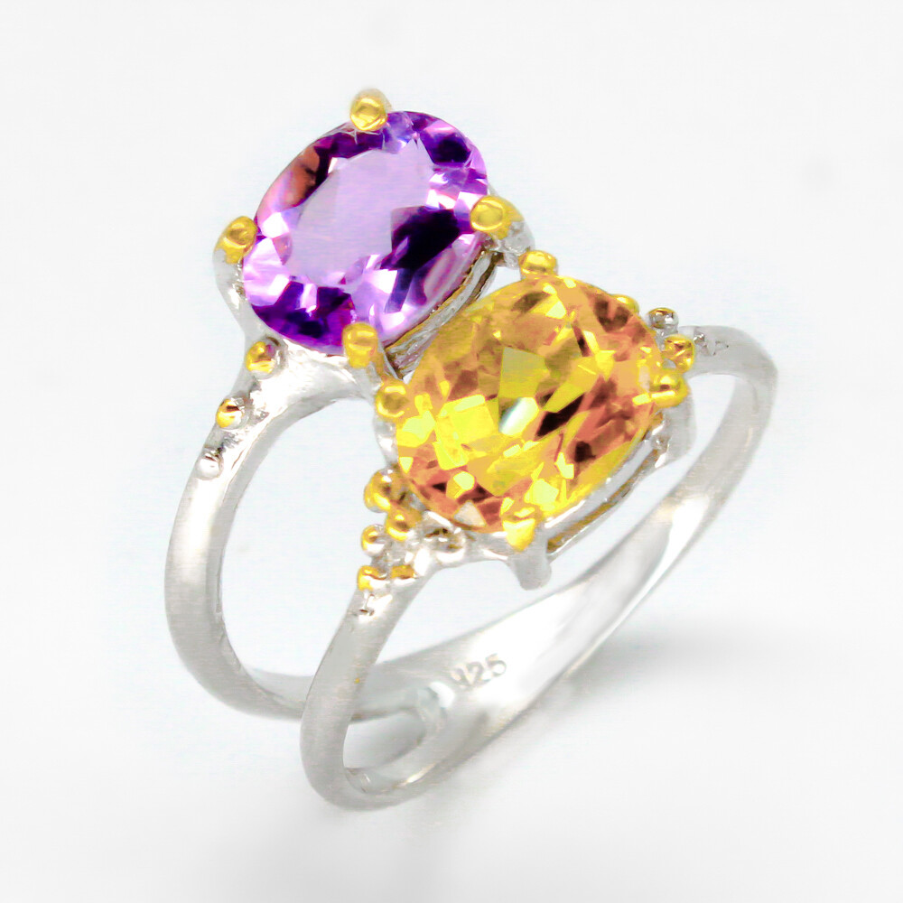 Not Enhanced  Amethyst Silver 925 Sterling /RVS45