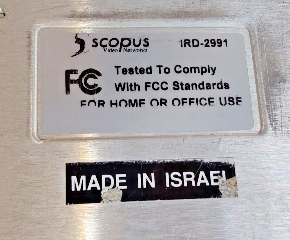 Scopus IRD-2900, Professional Receiver Decoder, Video Networks