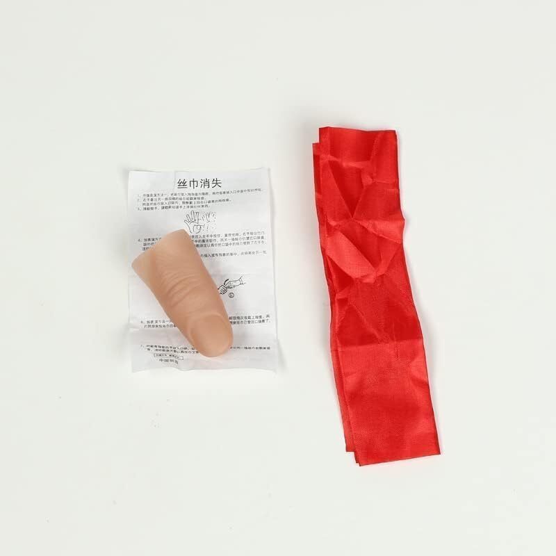 2Pcs Thumb Tip Magic Tricks Fake Thumb Tip Silk Vanish Magic Disappearing Silk