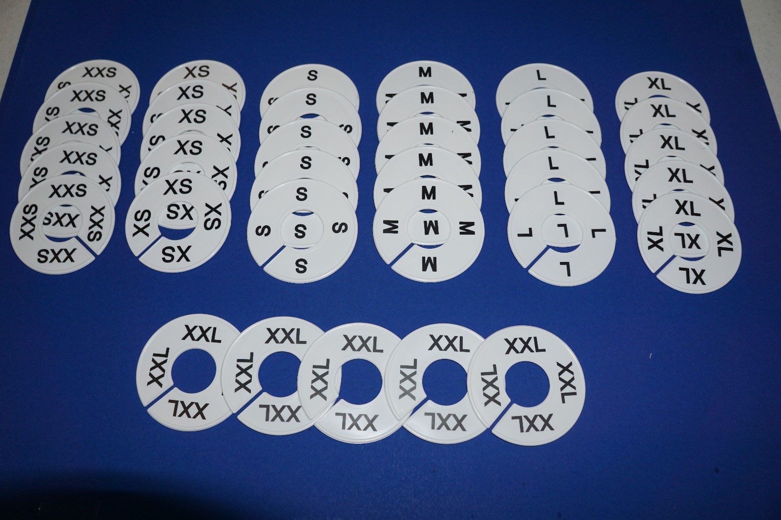 CLOTHING SIZE DIVIDERS XXS-XXL