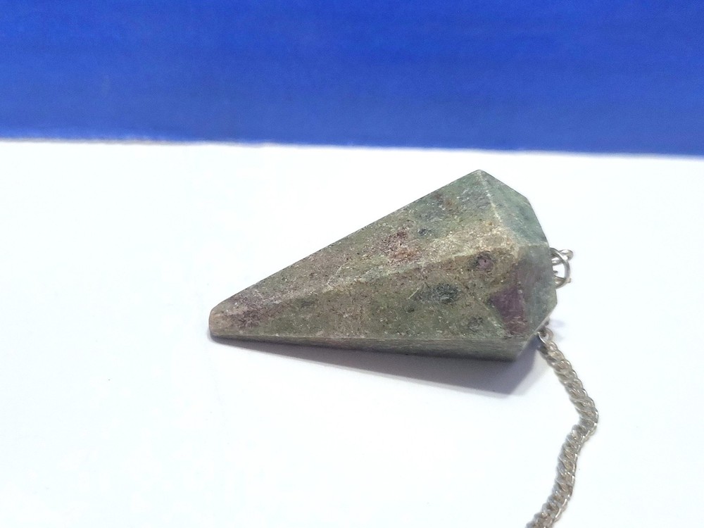 Vintage Ruby in Fuchsite Heart Stone Pendulum for Dowsing