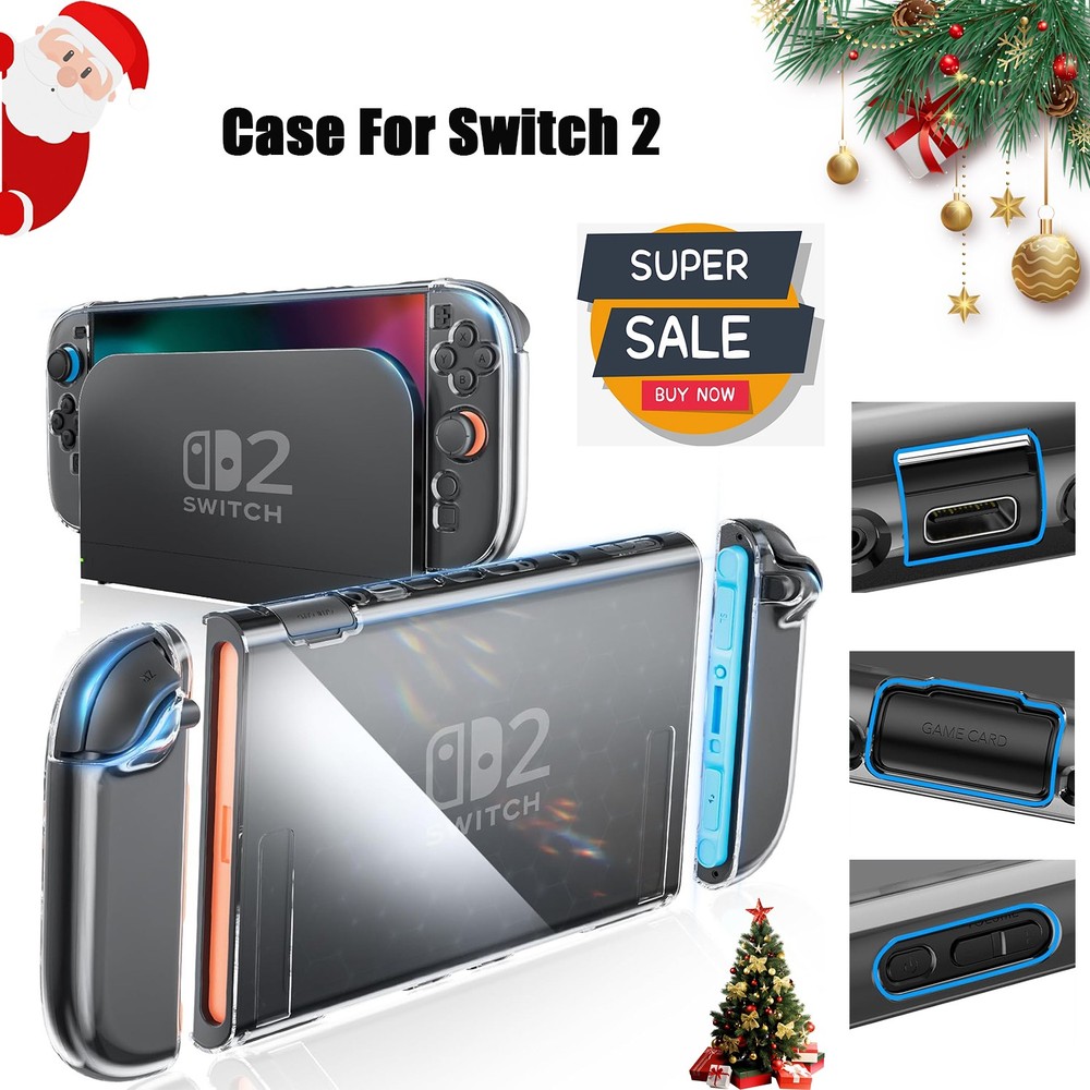 Clear Case For Nintendo Switch 2 with HD Screen Protector, PC  Protective Cover