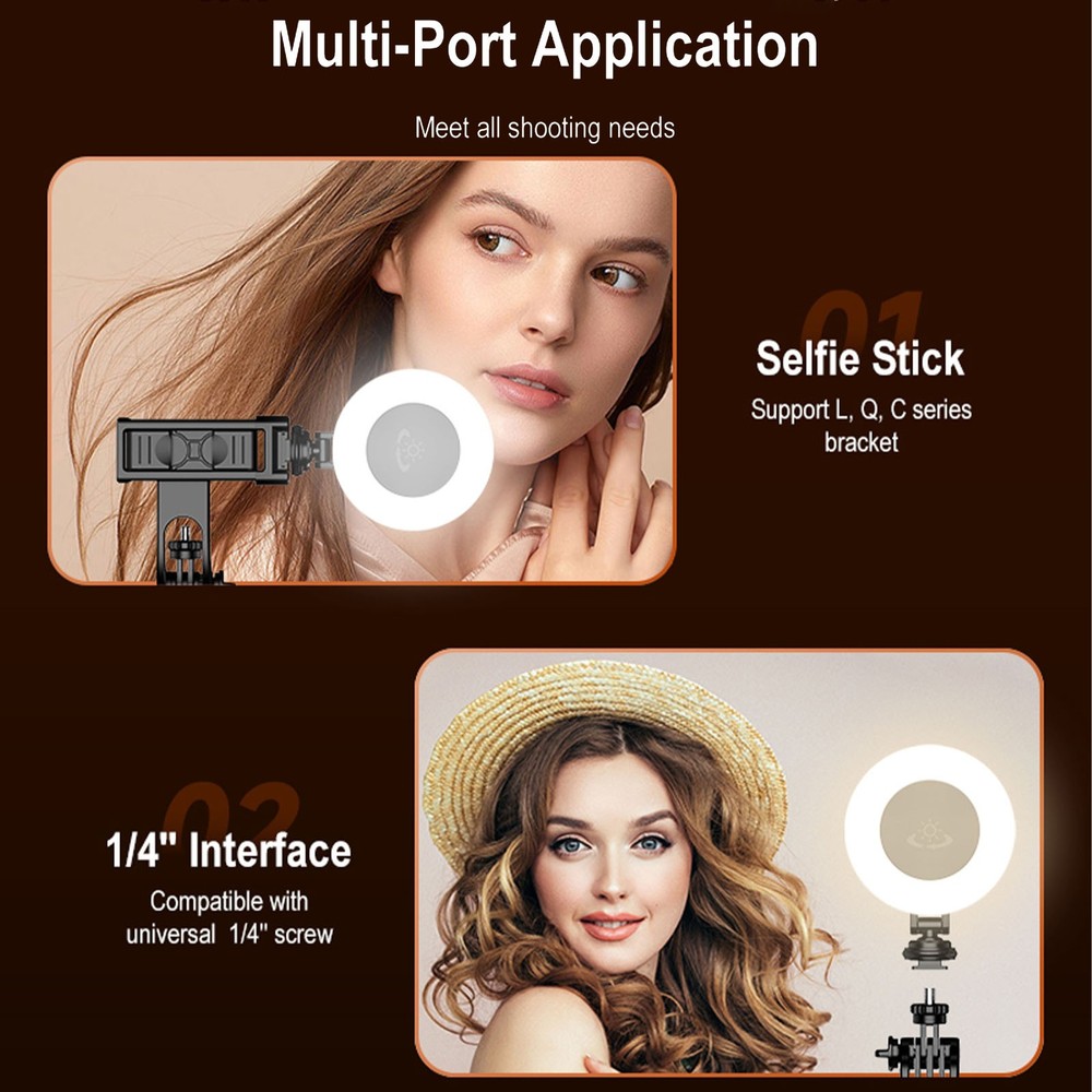 360 Rotatable LED Ring Light Video Light Portable Selfie Makeup Fill Light