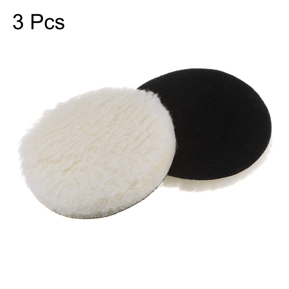 3pack Wool Buffing Pads 5 Inch Polishing Pad Polishing Buffing Pad Hook and Loop