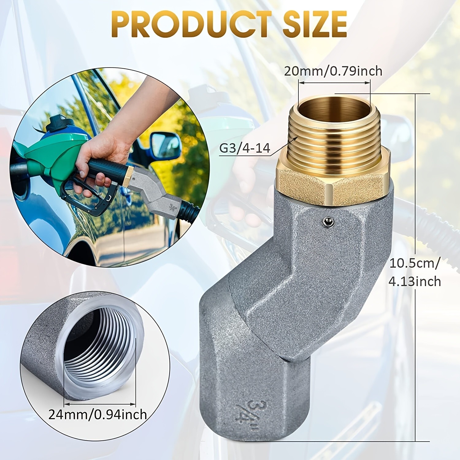 3/4 Inch NPT Fuel Swivel Joint: 360° Rotate, Prevent Hose Kinking