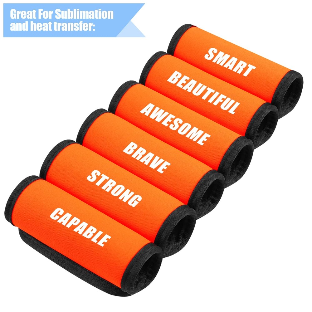 6 Pack Luggage Handle Wrap, Wraps for 4.5 inch, Orange