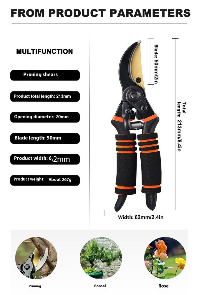 Garden Pruning Shears for Plants Flowers Trees Sharp Hand Pruner Tool Heavy Duty