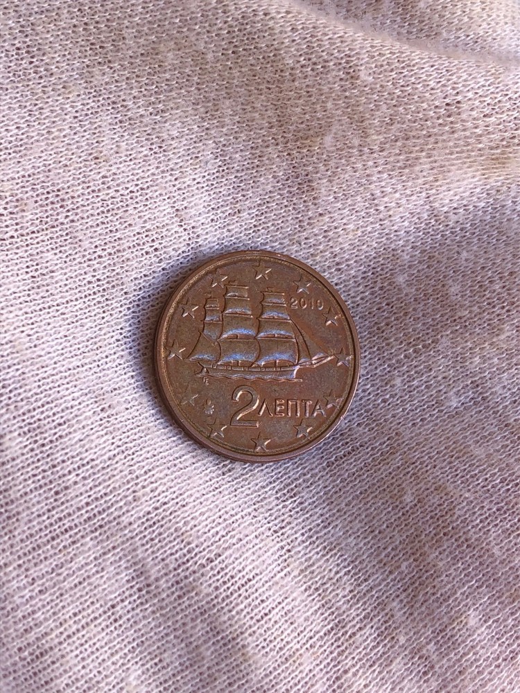 🇬🇷 Greece 2 Euro Cent 2010 - ERROR - Double Ring / In. Circle Defect !