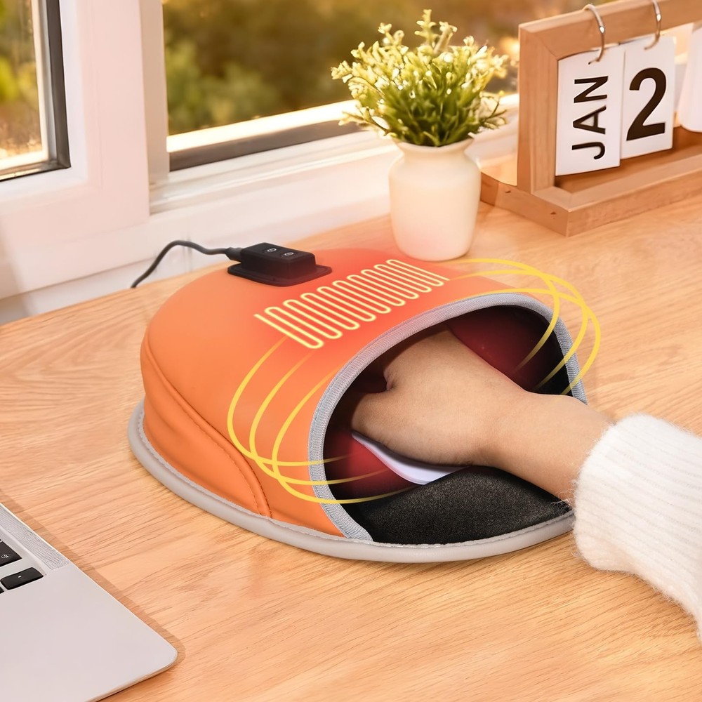 Heated Mouse Pad Hand Warmer - Dual-Sided Heating USB Heated Mouse Pad - 3 Te...