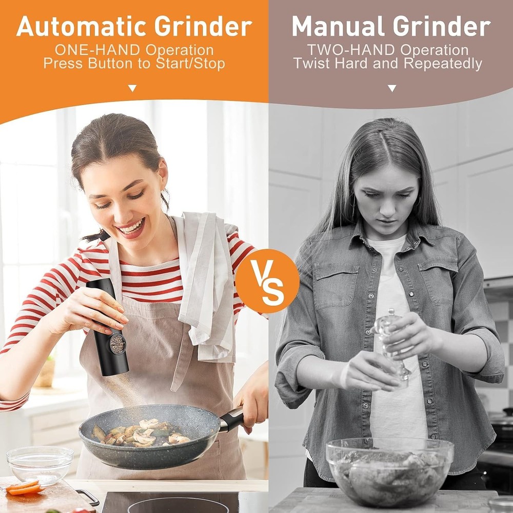 Rechargeable Electric Salt and Pepper Grinder Set
