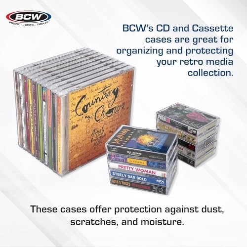 BCW CD Jewel Cases - 10 Pack | Clear CD Cases for Standard Assorted Sizes