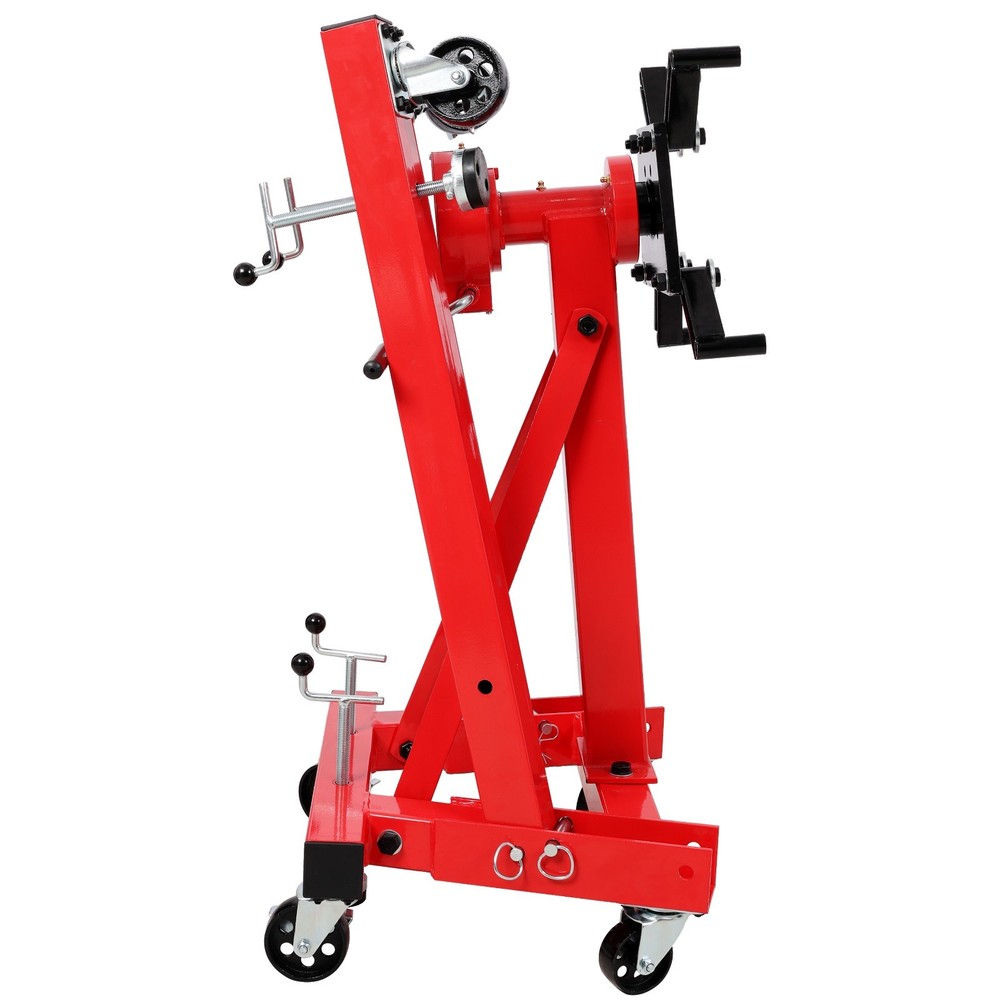 1500lbs Folding Engine Stand - 360° Rotating Head, Red