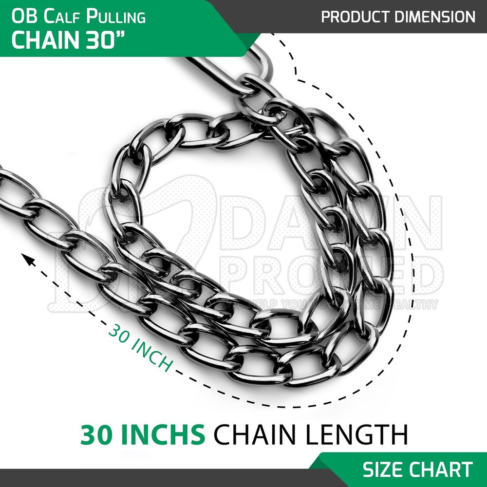 3 Pcs OB Calf Pulling Hook & 30" 45" Chain Set Veterinary Instruments