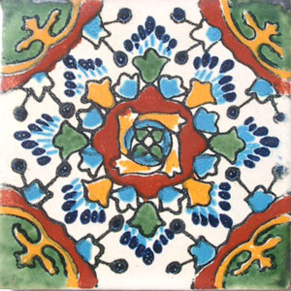 9 MEXICAN TILES WALL FLOOR USE TALAVERA MEXICO CERAMIC HANDMADE POTTERY C#032