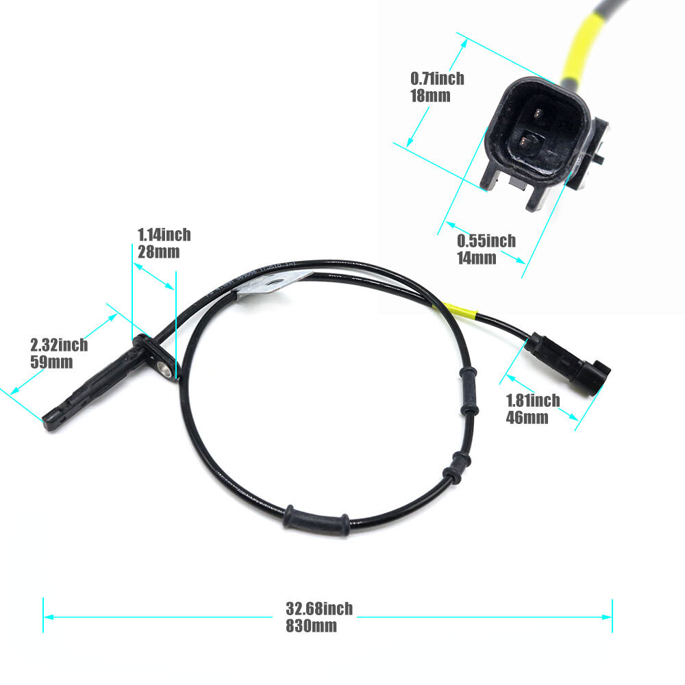 ABS Speed Sensor Set For 2010-17 Chevrolet Equinox Front Left and Right 20811371
