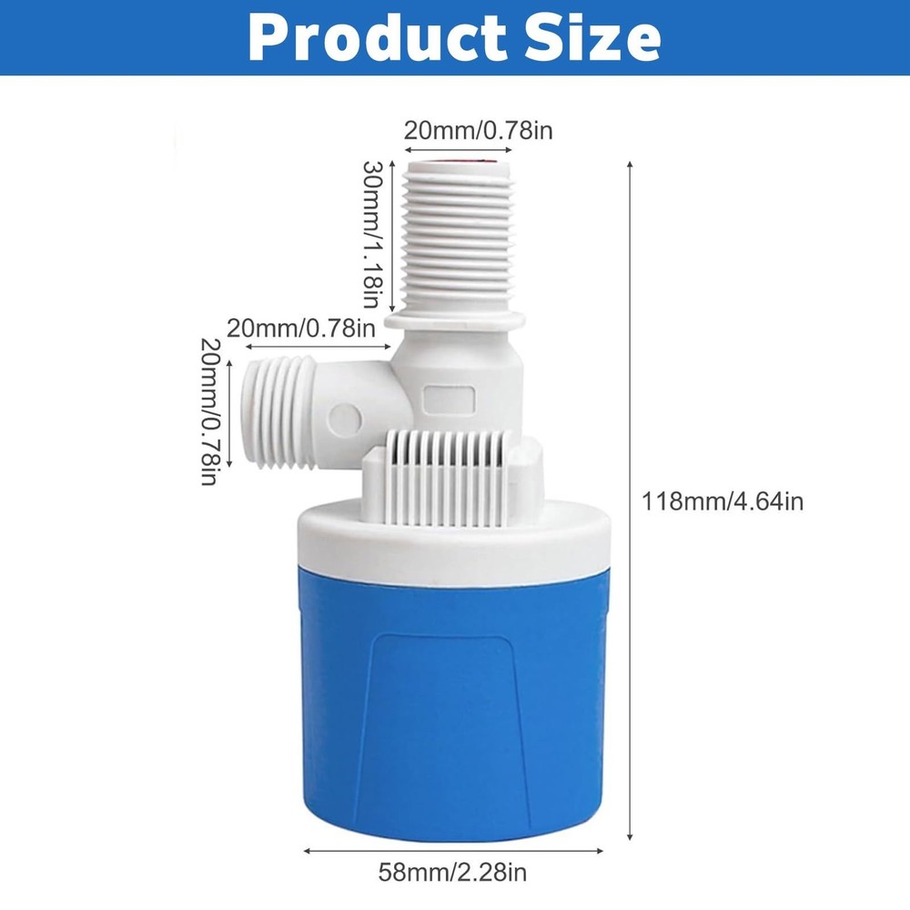 1/2" Water Float Valve Inside Type, 2 PCS 1/2 Inch Top Inlet Automatic Water ...
