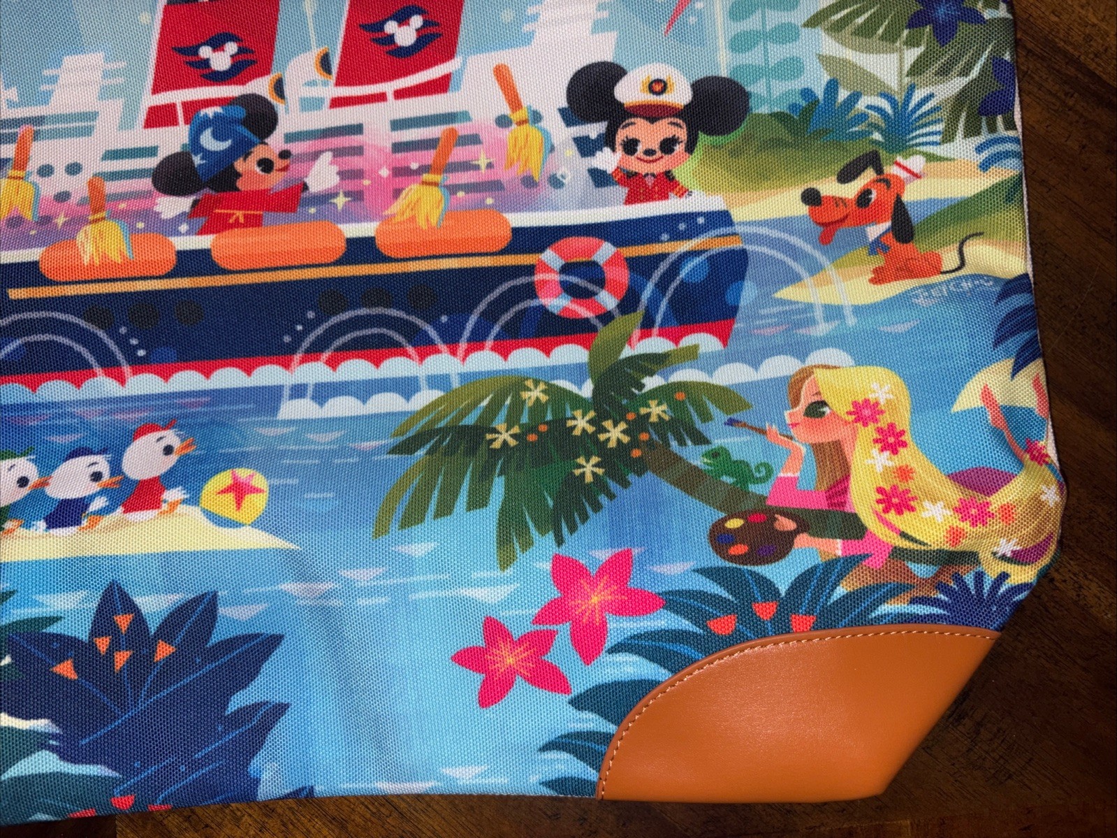 NEW Disney Cruise Line Joey Chou Tote Bag Blue Sorcerer Mickey Dumbo Tangled