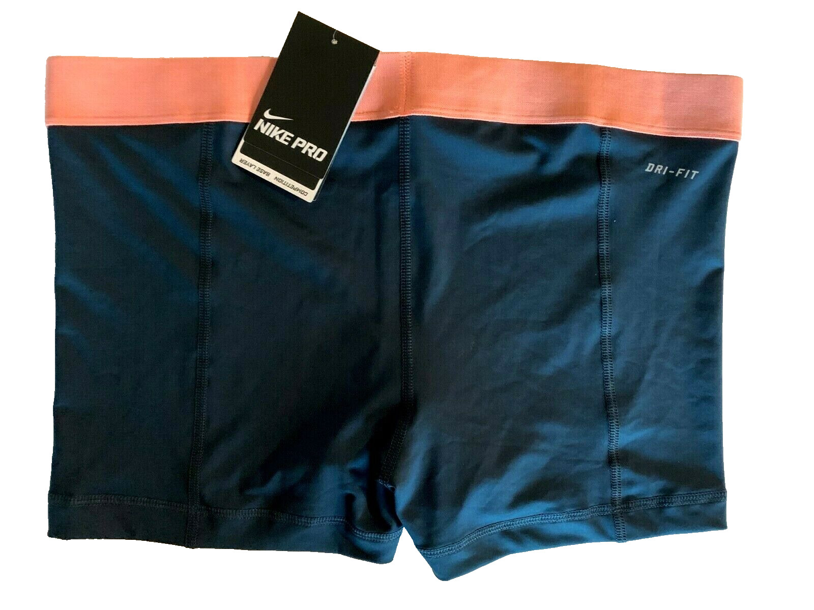 NEW! NIKE PRO [XL] Women's 2.5'' Compression Shorts-Obsidian/Peach 458653-454