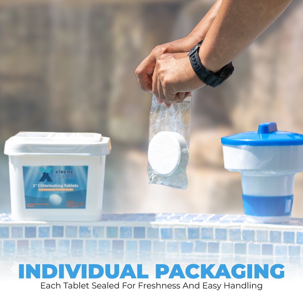 3" Inch Stabilized Chlorine Tablets - Swimming Pools (10 LBS) Dissolving Tablets