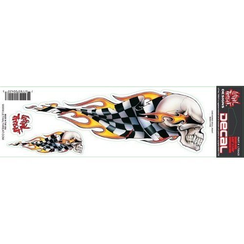 Sticker Set Model Checkered Skull Right Side 19.0 x 6.2 cm