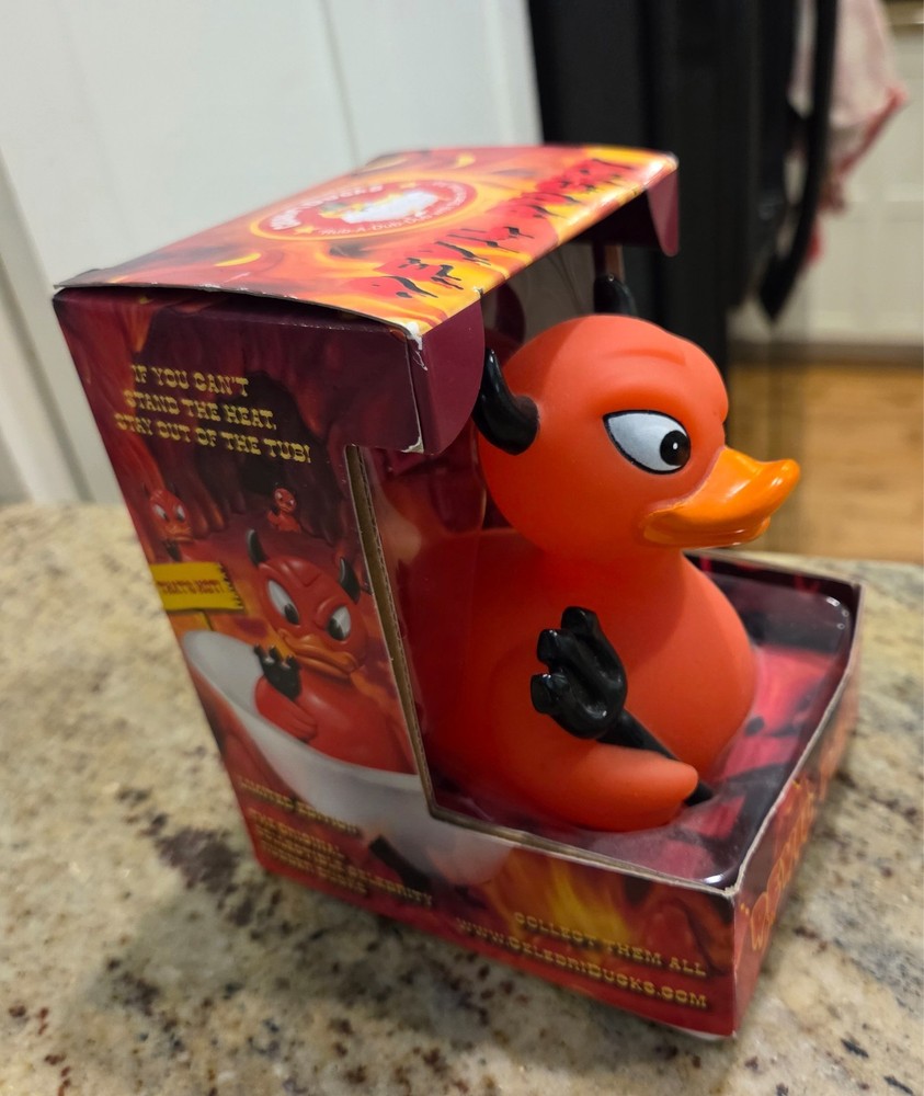 New! Devil Ducky Celebriducks 2011 Devil Duck Red Pitchforky