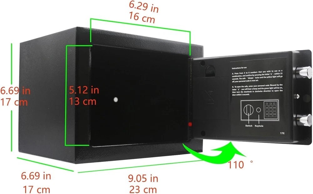 Caja Fuerte Grandes Cajas Fuertes Digitales De Seguridad Contra Fuego Dinero NEW