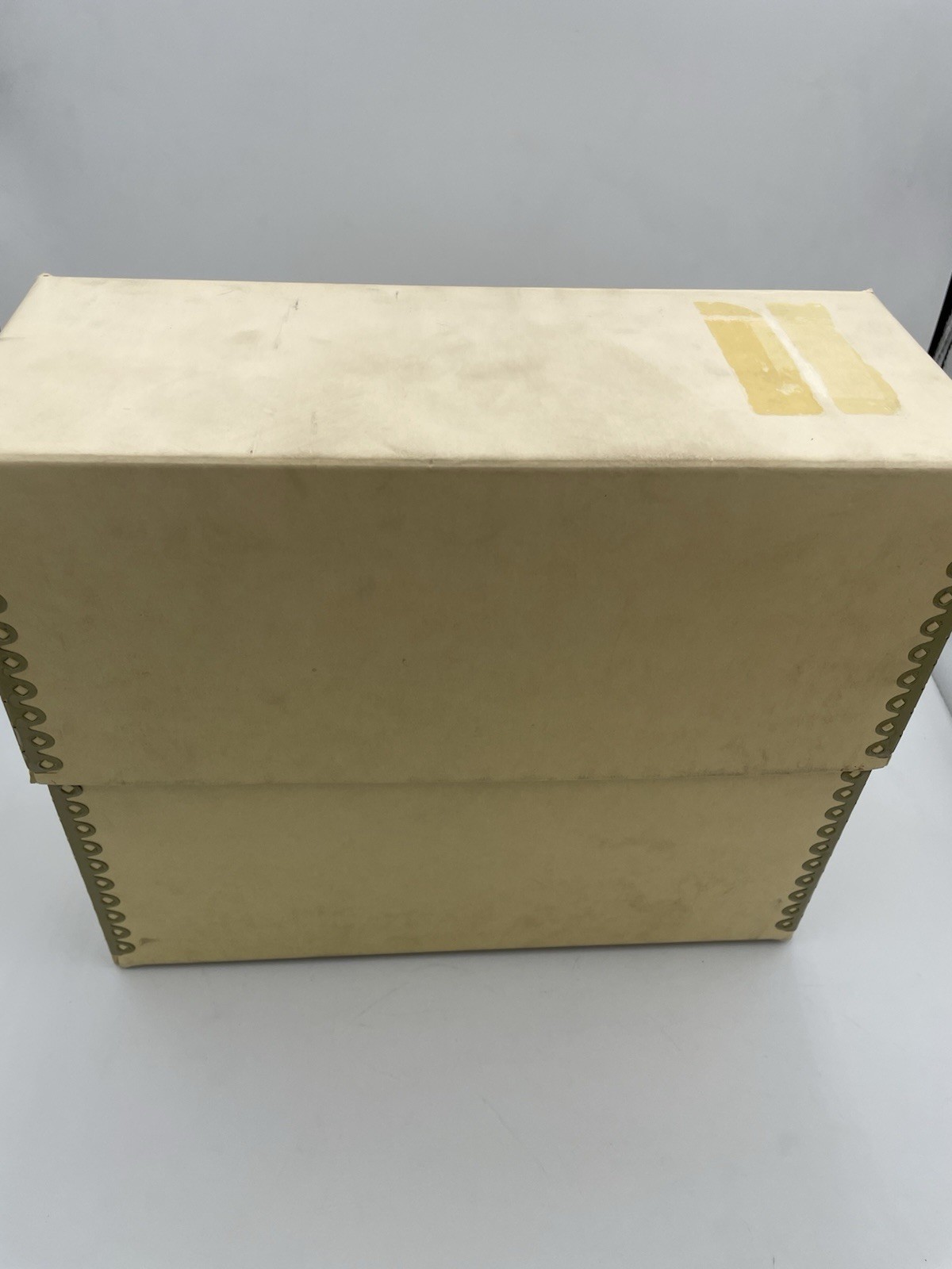 Vtg Archival Storage Box Metal Edge Archival Boxboard AcidFree 12.5x10.5x5