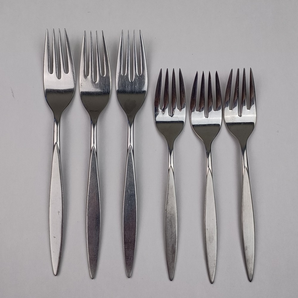 Oneida WINTERSONG 3pc Salad Forks & 3pc Dinner Forks Stainless Flatware