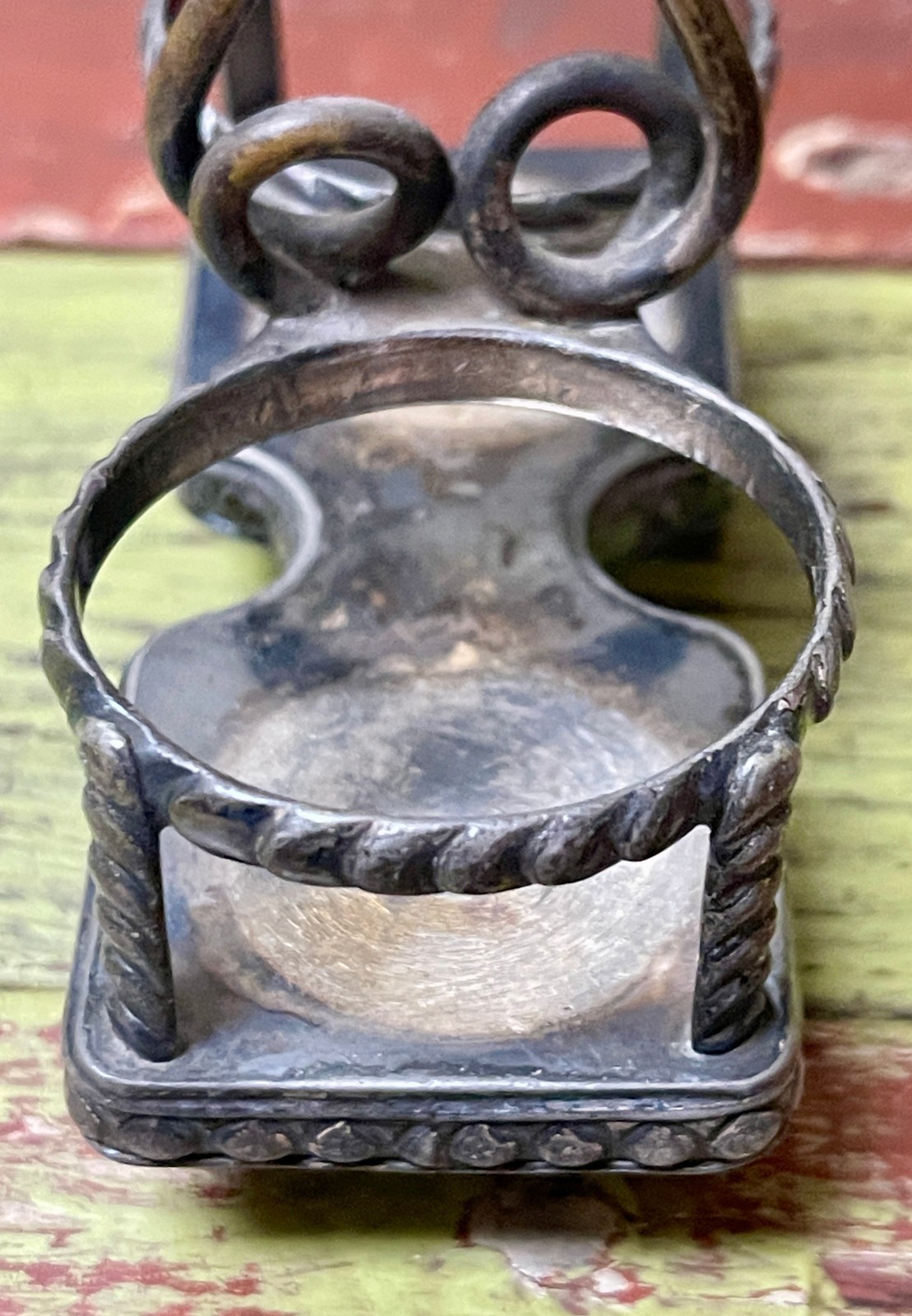 Antique Rogers Smith Quadruple 85 Silverplate Condiment Caddy 4 Footed