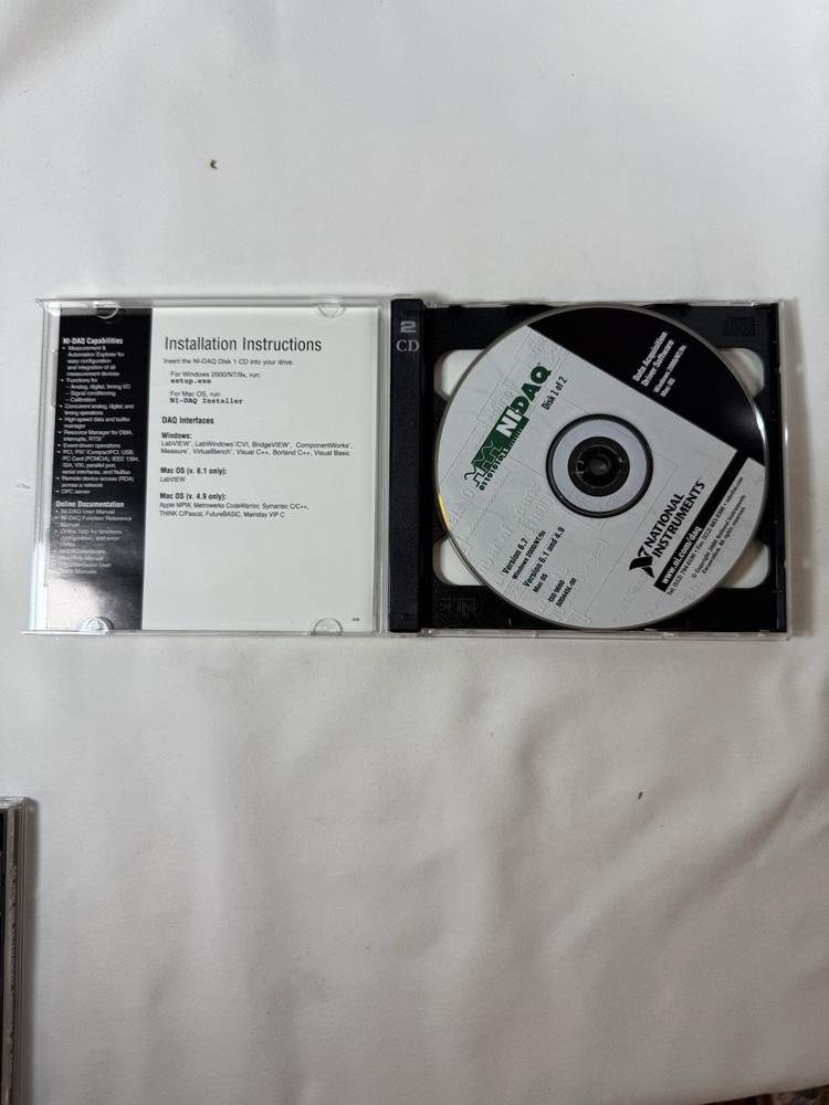 NI-DAQ Data Acquisition Driver Software 2-Disc Set - Windows 2000/NT/9x, Mac OS