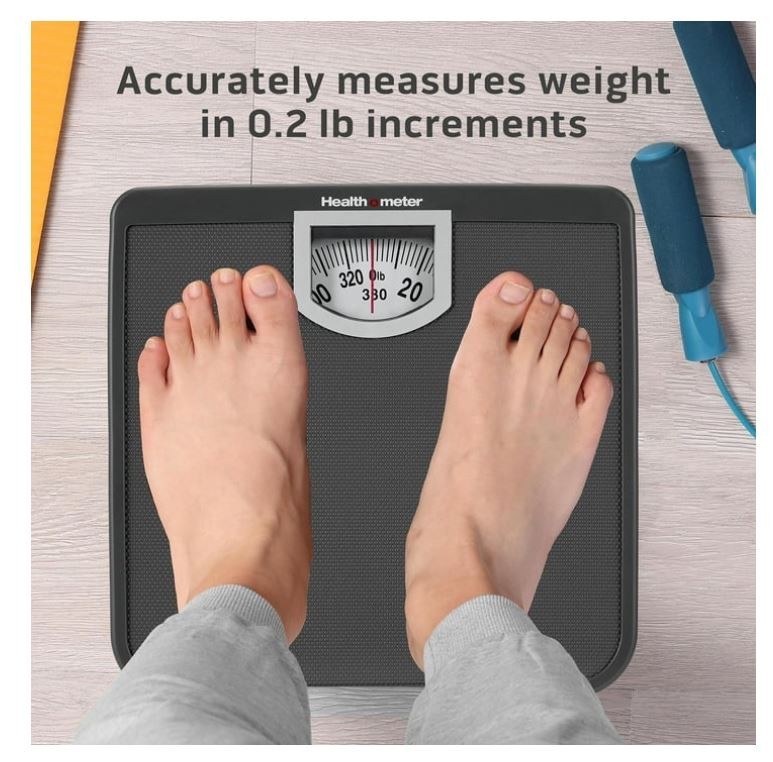Health o meter Compact Dial Bathroom Scale, 330 lb. Capacity, Sturdy Metal