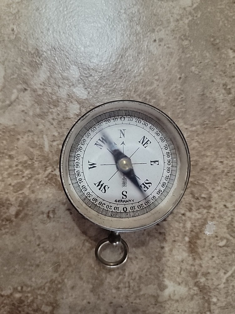 Vintage Mirror Back Compass, Germany