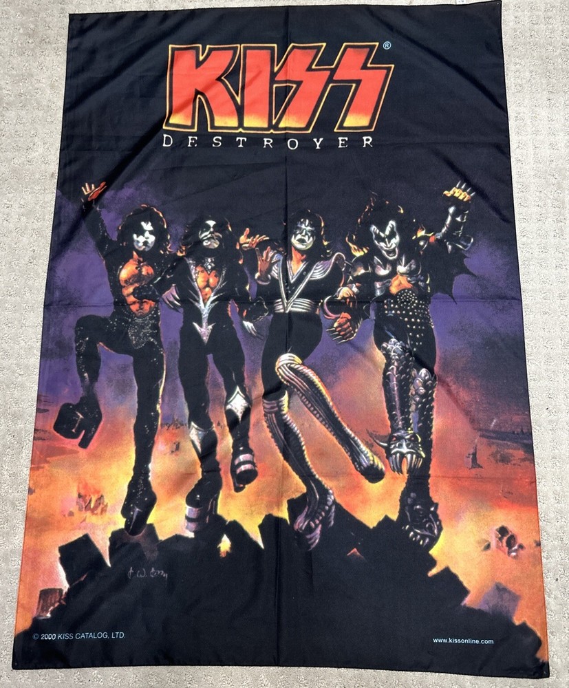 2000 KISS DESTROYER 100% Polyester SCARF or WALL HANGING  Approx. 30 x 41 Inches