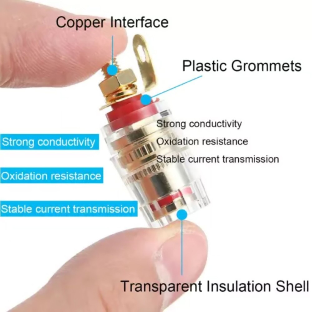 8Pcs 4mm Amplifier Speaker Terminal Binding Post Banana Plug Gold Plated Socket