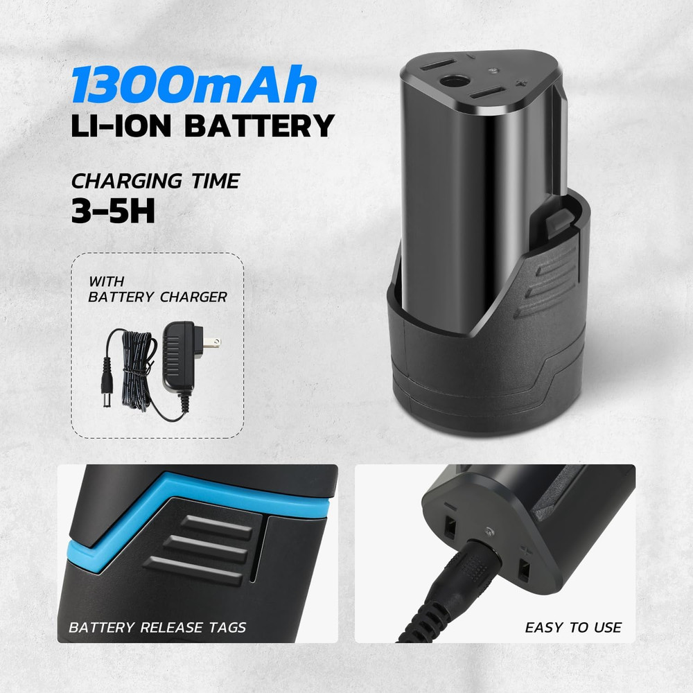 12V Max Variable Speed Cordless Drill/Driver 21+1 Torque Setting Power Drill Kit