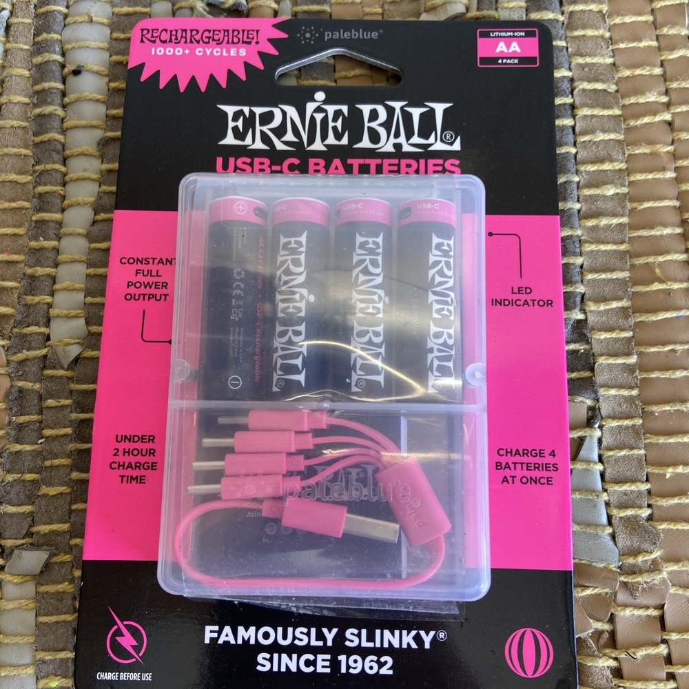 Ernie Ball USB-C Rechargeable Battery AA (4-Pack)