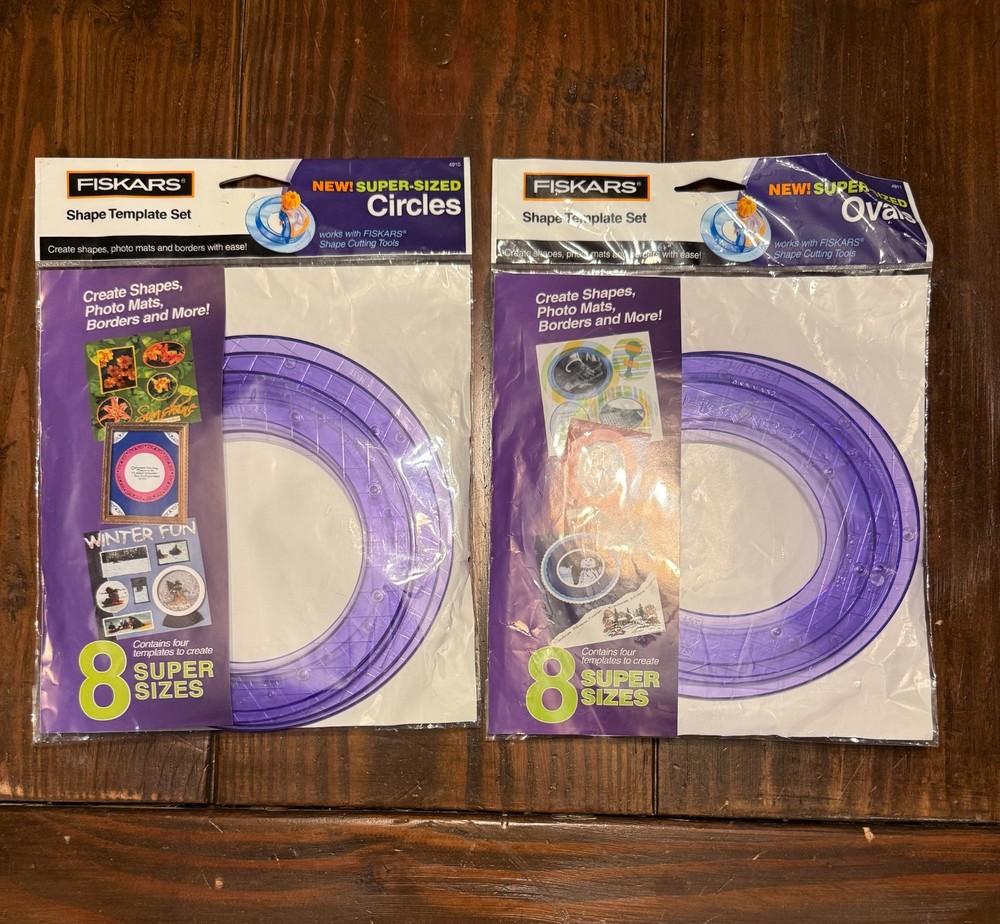 Fiskars Super Sized Circles & Ovals Shape Template Set 4910 Complete