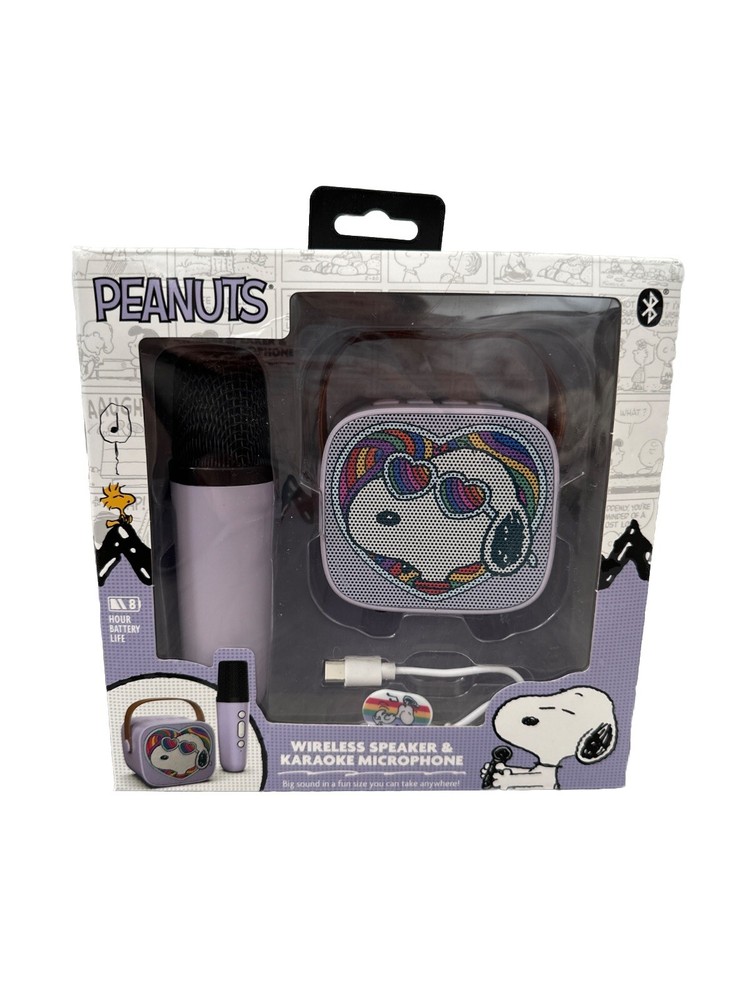 Peanuts Snoopy Wireless Speaker & Karaoke Microphone Set