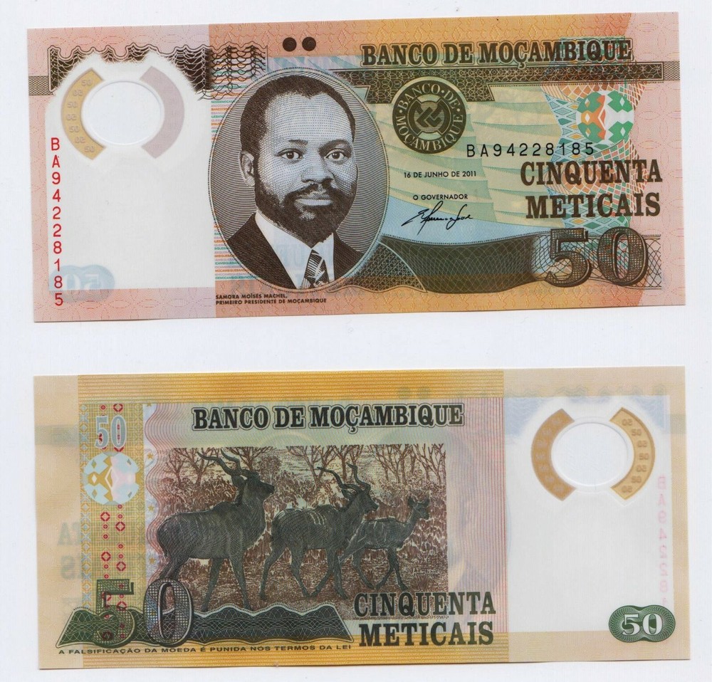 MOZAMBIQUE: New 50 Meticles Polymer  2019 Issue UNC condition