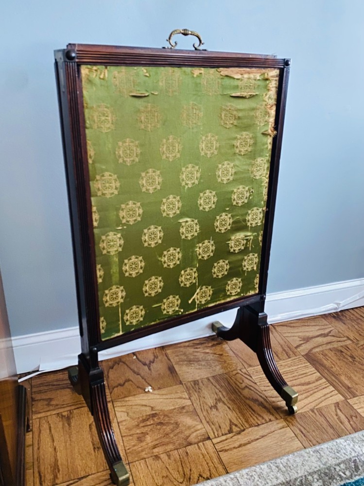 Victorian Antique Three Paneled Adjustable Fire Screen Dressing Boudoir Screen
