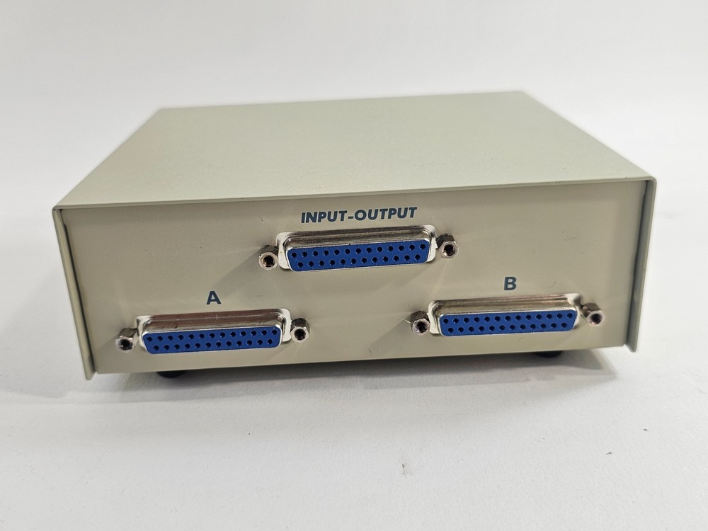 Manual DB-25 A/B Data Switch Box - Parallel Port Selector - Power-Free - Tested