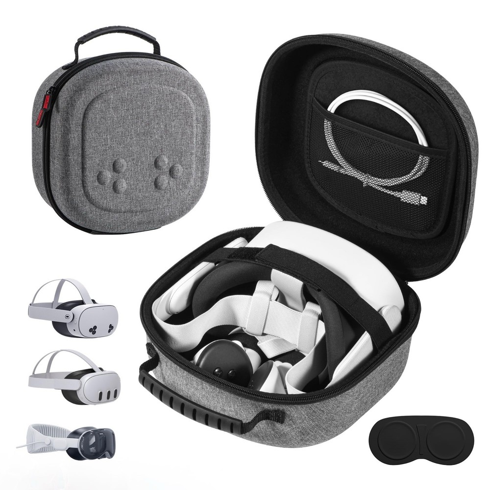 DEVASO Compact Carrying Case for Meta Quest 3/Quest 3S/Vision Pro, Small Hard