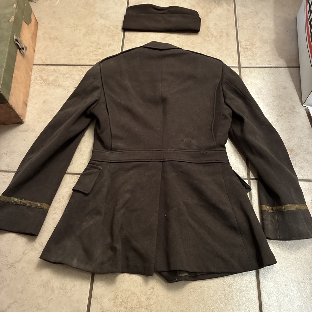 ORIGINAL WWII US ARMY OFFICER CLASS A DRESS JACKET- Small-with hat size 7 1/8