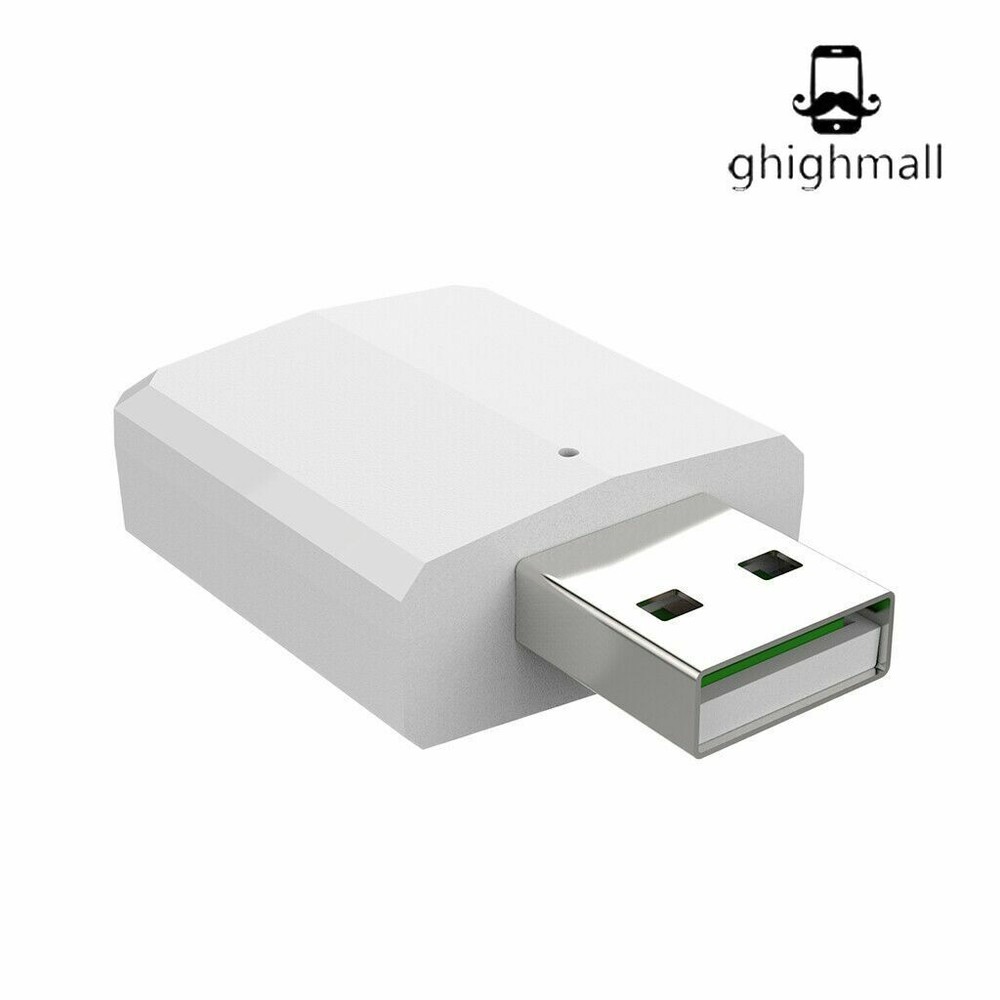 White 3in1 Bluetooth 5.0 Audio Transmitter/Receiver Adapter For PC CAR Speaker