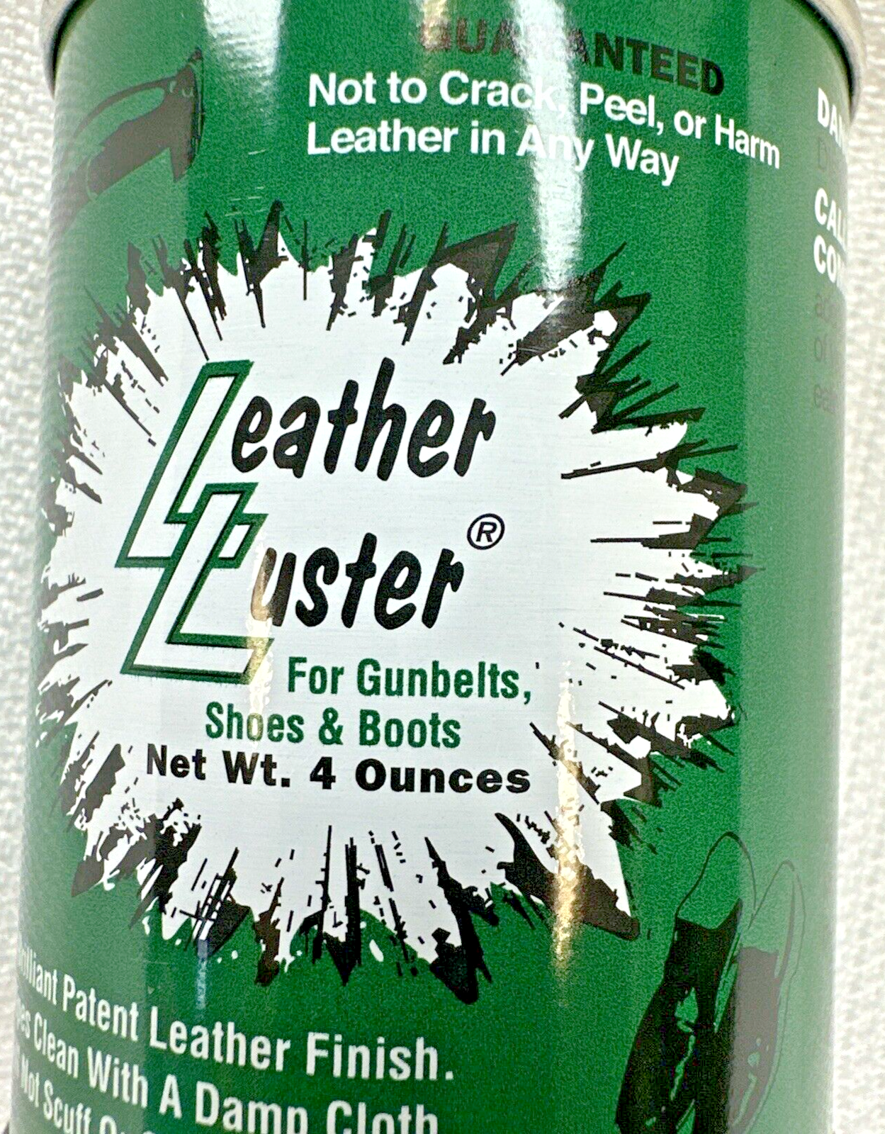 Leather Luster Black Military Polish High Gloss 4 oz for Boots Shoes Belts More