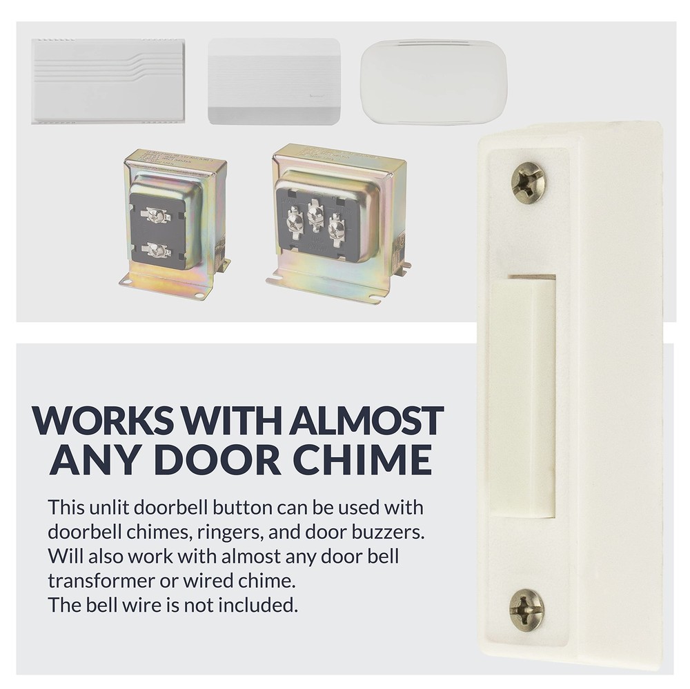Bt1w Unlighted Doorbell Button 1pack White