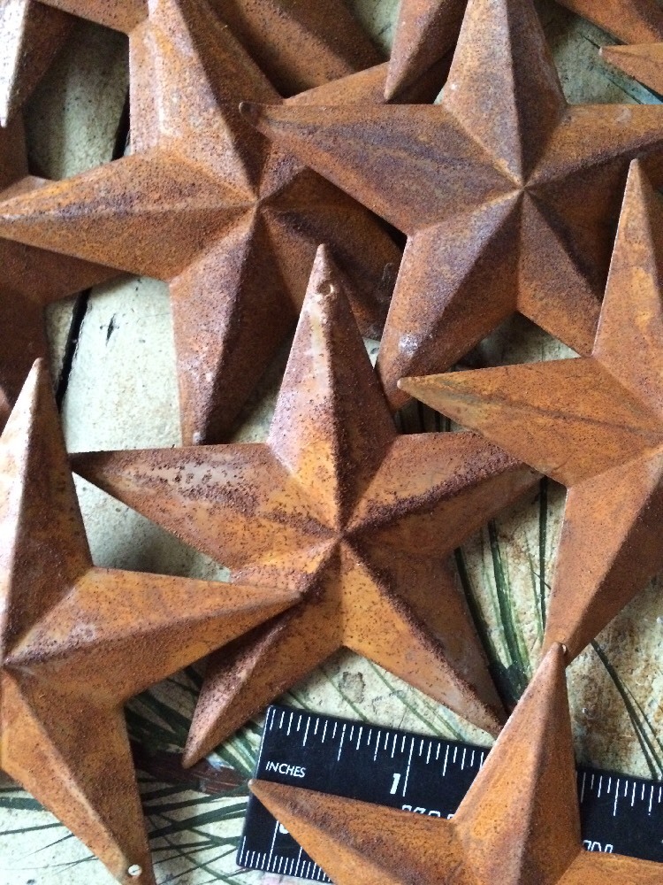 Lot of 25 Rusty Barn Stars Star 3.75 in 3 3/4" Primitive Country 2D Rust Supply